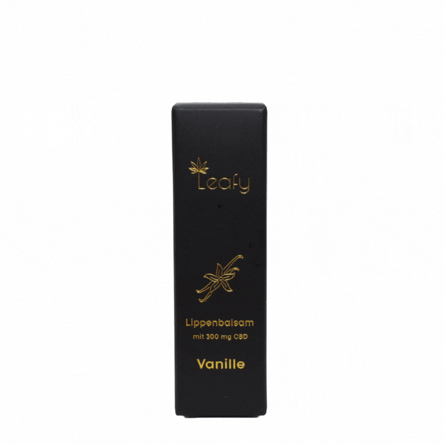 Lippenbalsam Vanille mit CBD für trockene Lippen Packaging