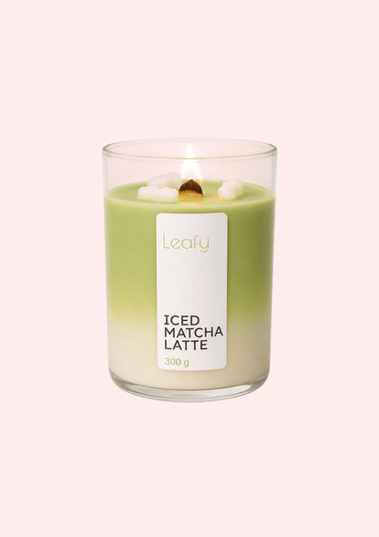 Iced Matcha Latte Kerze aus nachhaltigen Kokos- und Rapswachs, allergenfrei, Low-Tox